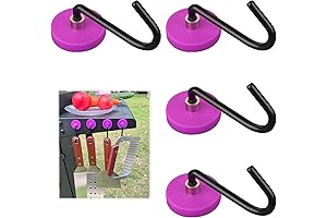 Purple 4 Pack Magnetic Grill Hooks