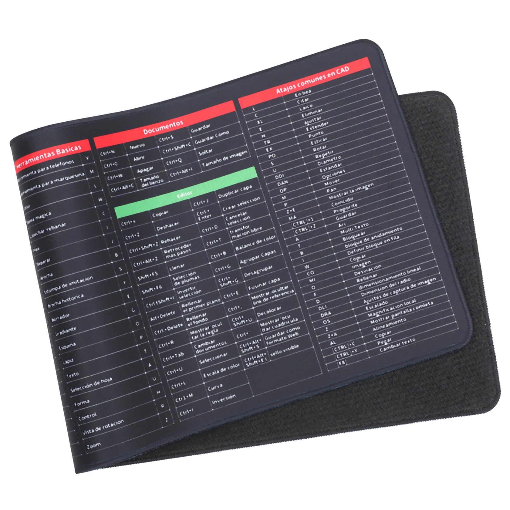 DOITOOL Mauspad mit Tastenkombinationen 300x800x3mm für Büro | Excel Spickzettel Schreibtischunterlage, Gaming Matte, Multifunktionales Computer Mauspad, Spanisch