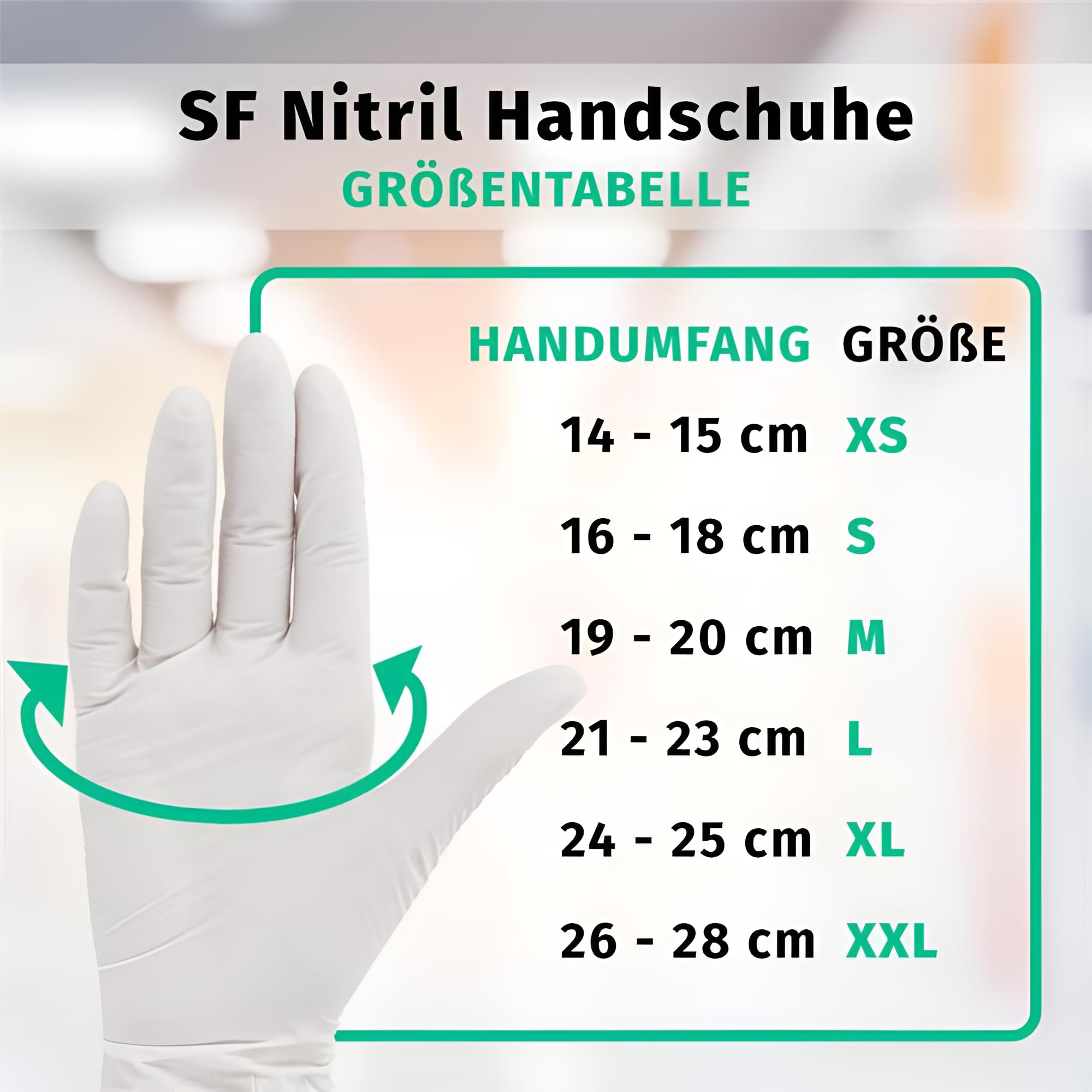 SF Nitrilhandschuhe L Weiß – 1000 (10x100) Stück Einweghandschuhe, Einmalhandschuhe, Medizinische handschuhe, Puderfrei, Latexfrei, Handschuhe einweg zum Kochen, Putzen, für Medizin, Haushalt