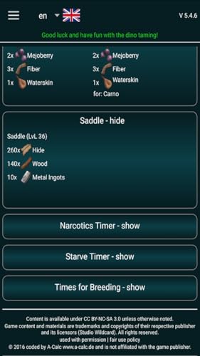 A-Calc taming calculator for Ark Survival Evolved