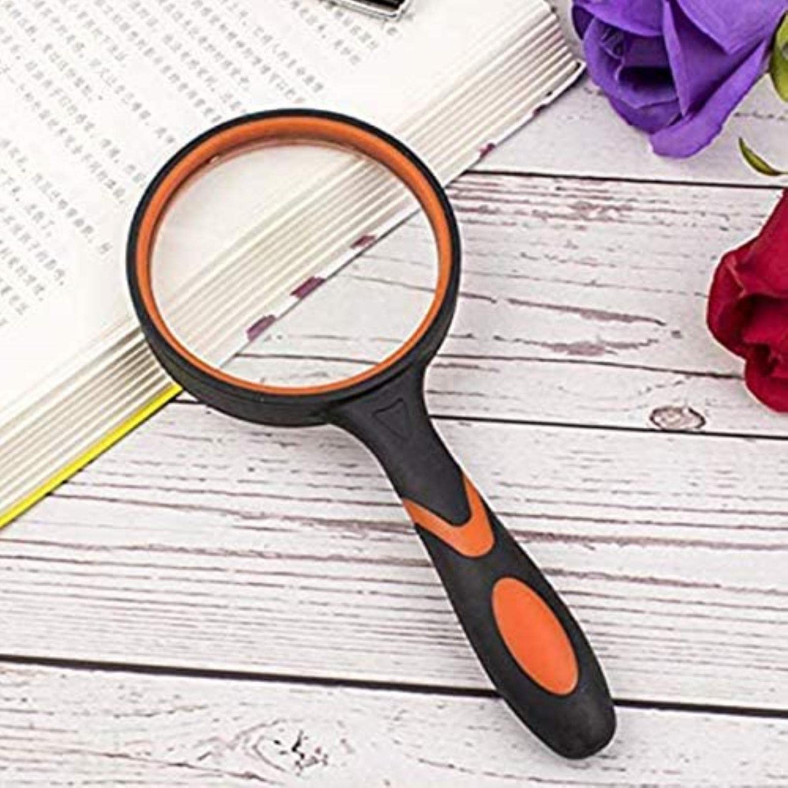 Lupe, Leseglas, Faltbare LED-Schreibtischlampe, Lupenbrille, 5-Zoll-Glaslinse, 10-fache Schwenklupe mit LED-Licht, höhenverstellbar, ideal zum Lesen, stabilisierende Freundschaft