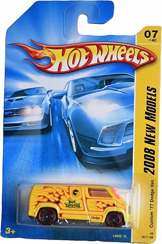 Hot Wheels Custom '77 Dodge Van, 2008 Nuevos modelos 740 Amarillo, Dodge Van