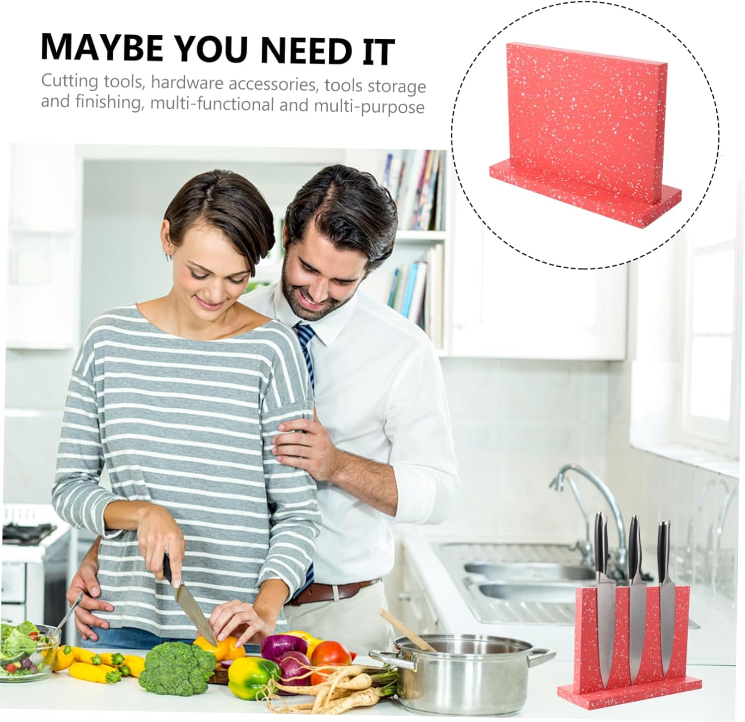 DECHOUS 1pc Vertical Magnetic Knife Holder Rack Magnetic Cutter Stand for Kitchen Storage and Multifunctional Keeps Your Kitchen Organized and Neat