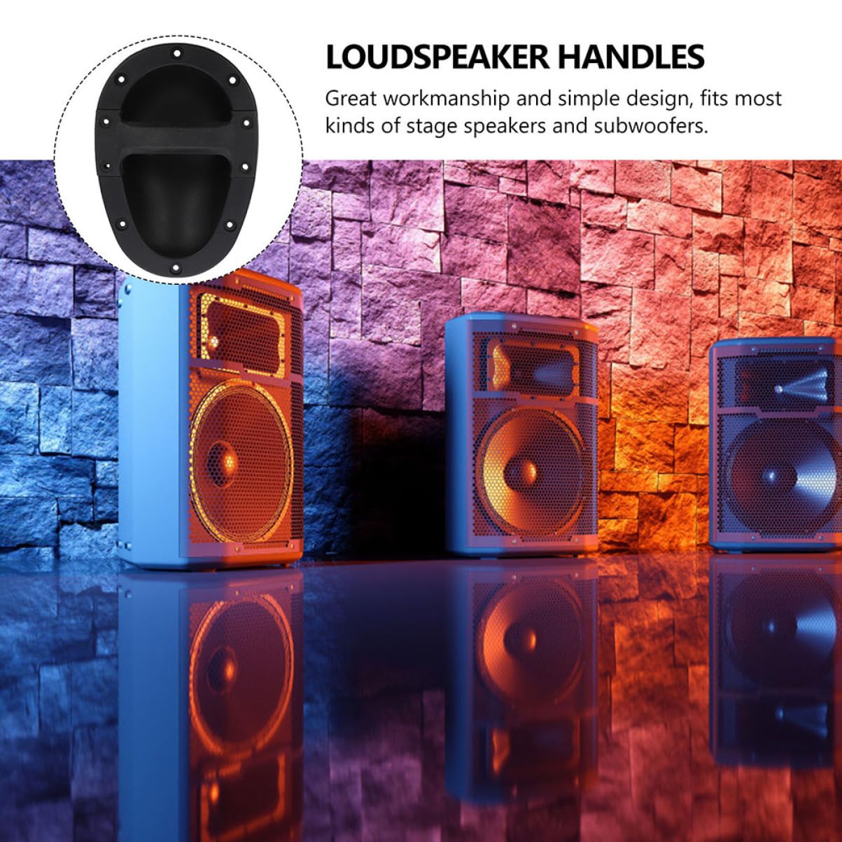 DOITOOL 3sets Sturdy Abs Plastic Speaker Handle Easy Install Disassemble Comfortable Grip for Subwoofer More 4pcs*3