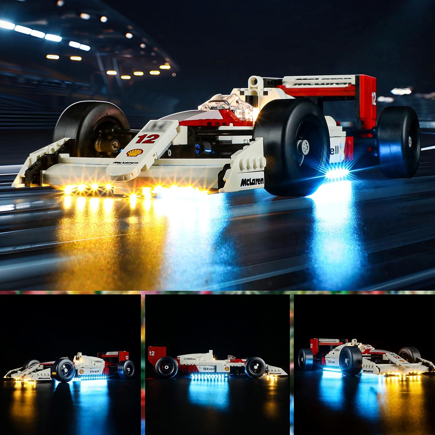 YEABRICKS LED Light for 10330 Icons McLaren MP4/4 & Ayrton Senna Building Blocks Model (Building Set NOT Included)