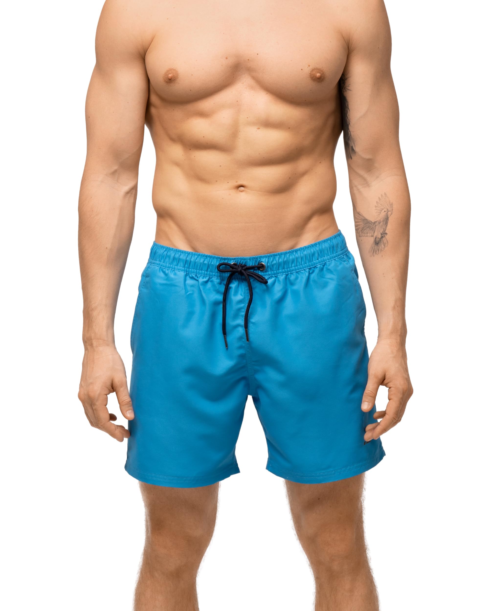 DANISH ENDURANCE Badehose Herren mit Mesh-Futter, Badeshorts mit Tunnelzug & Taschen, Leicht, Schnelltrocknend, 100% recycelte Materialien