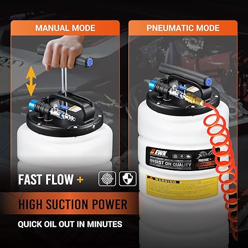 Miniatura 4 de Bomba EWK extractora neumática/manual para cambio de aceite patentada de 3.9 galones para extracción de vacío de fluidos automotrices.