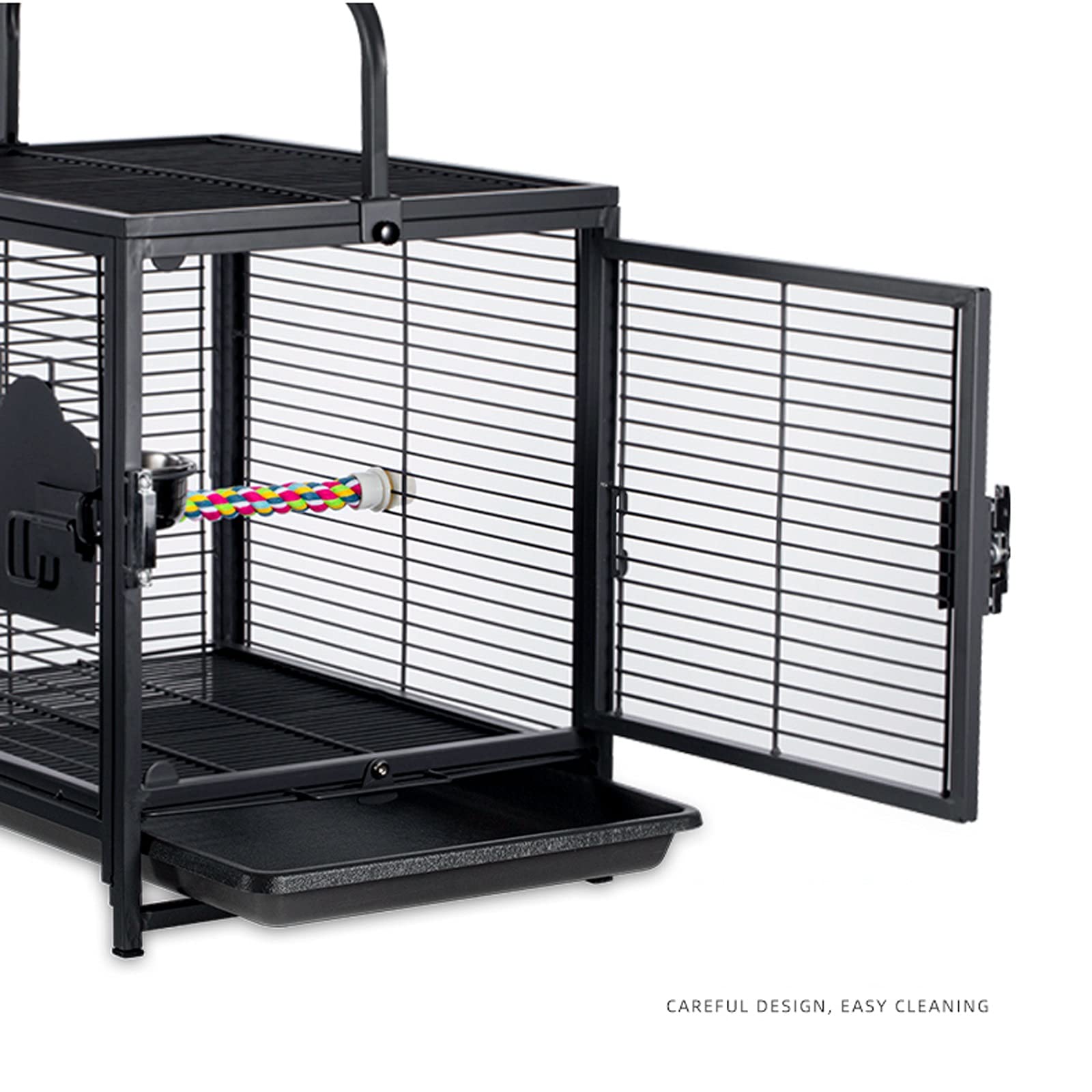 Gabbia per uccelli Portable Bird Carrier Pappagallo gabbia di viaggio con tazze di alimentazione metallo traspirante gabbia da viaggio traspirante supporto per uccelli leggero per interni all'aperto N