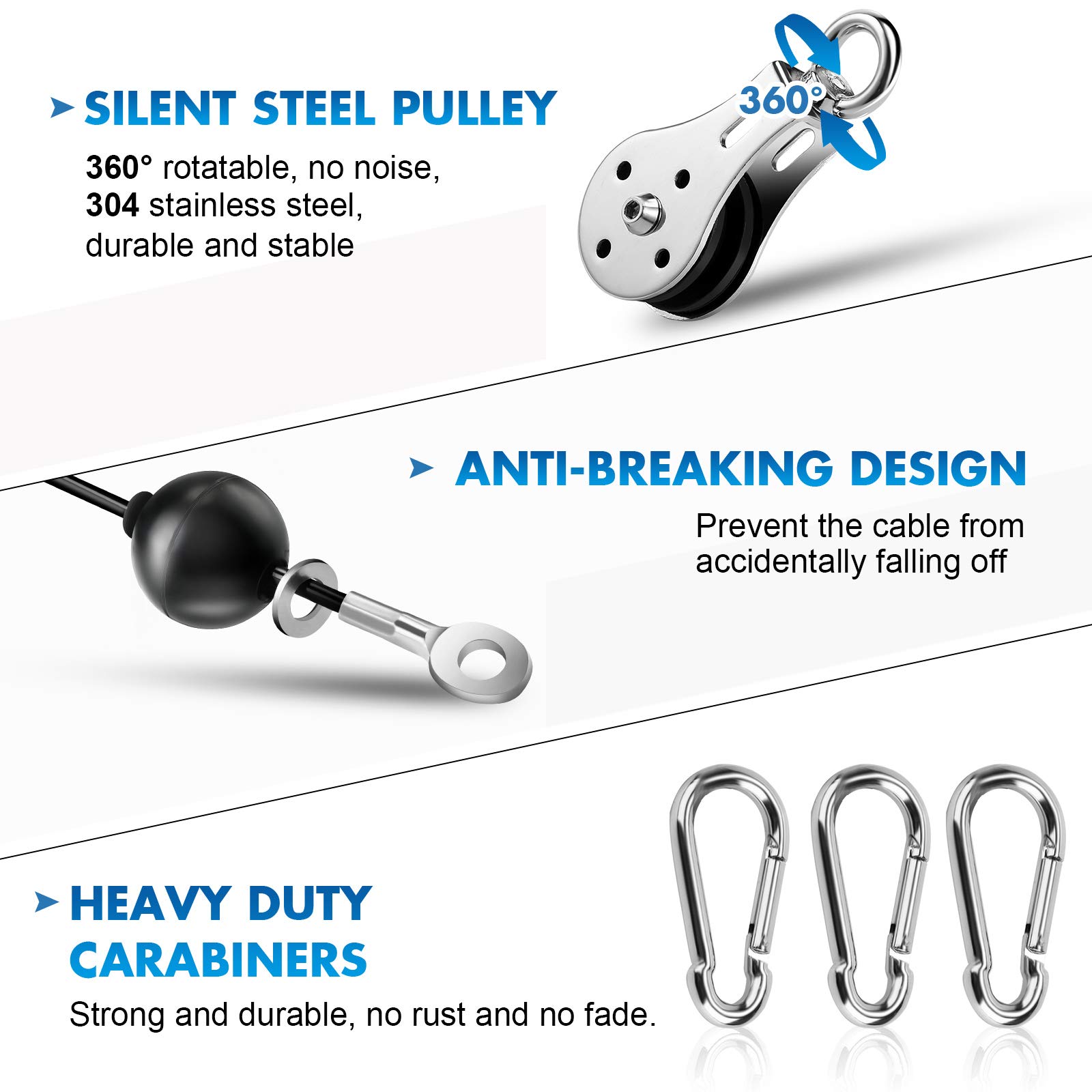 Fitness Lat and Lift Pulley System Gym, Lat Pulldown Bar Cable Pulley