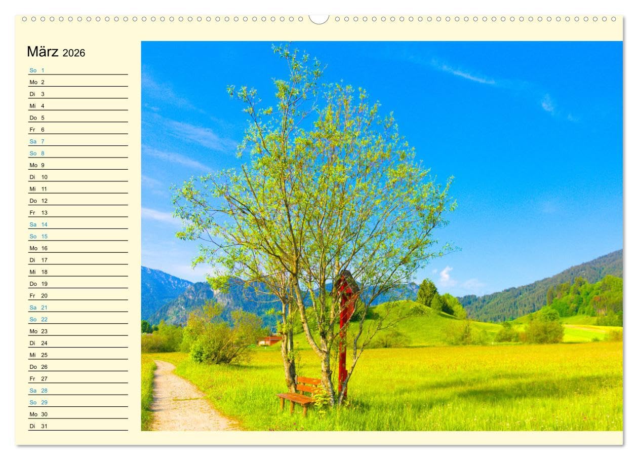 Bayern - Idylle zwischen Allgäu und Bayerischen Alpen (hochwertiger Premium Wandkalender 2026 DIN A2 quer), Kunstdruck in Hochglanz: Impressionen aus Bayerns Alpenvorland (CALVENDO Natur)