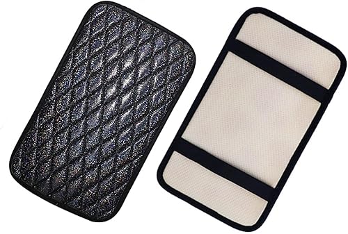 Miniatura 6 de 1 funda brillante para reposabrazos de consola central, 7.48 x 12.59 pulgadas, acolchado dorado con purpurina tridimensional, transpirable, grueso,