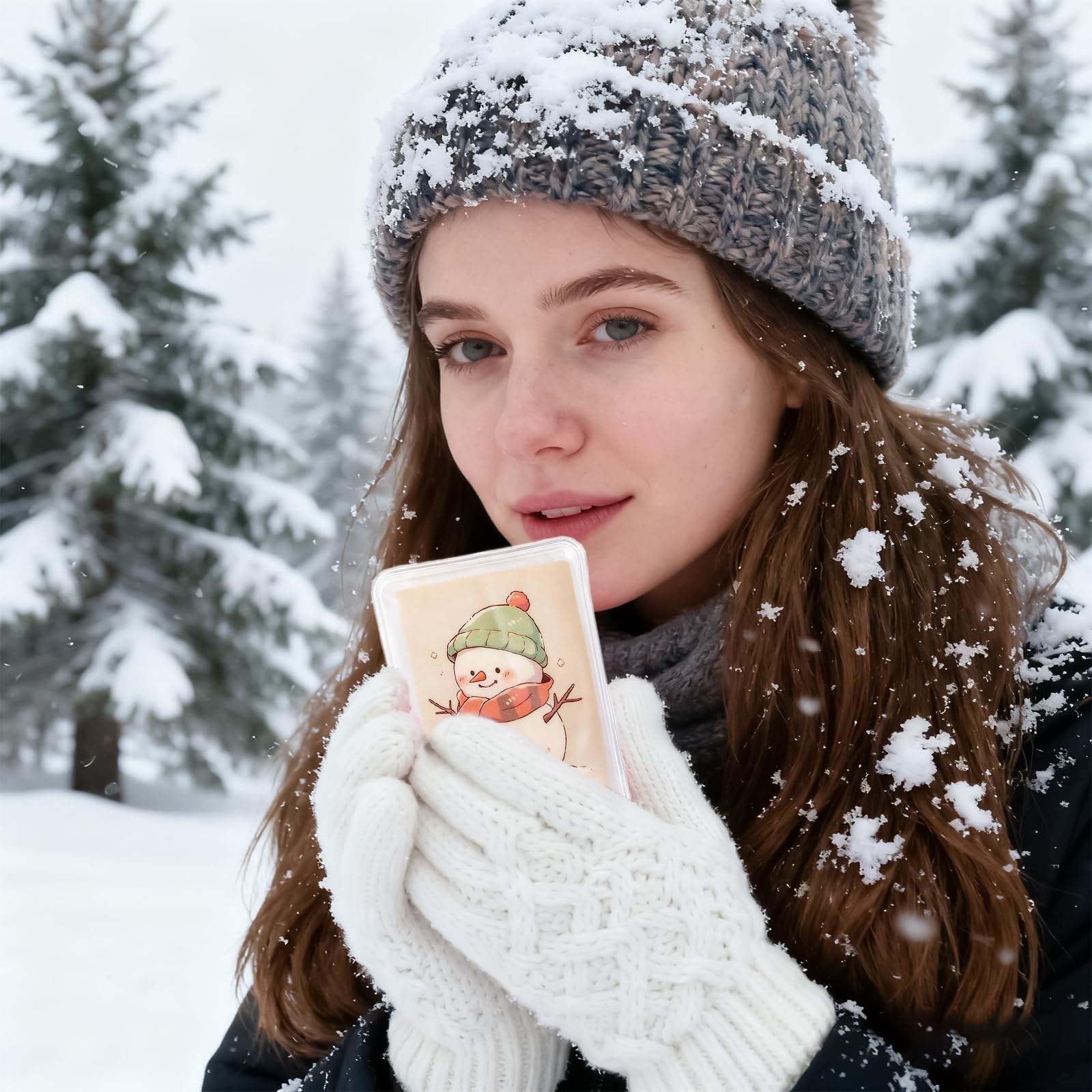 6 x Weihnachts-Handwärmer, wiederverwendbar, mit Schnappverschluss, tragbar, dauerhafte Heizung, Handheizung, Beutel, Gel, niedlich, lang anhaltende Wärme für Camping, Outdoor-Weihnachtsmuster, für