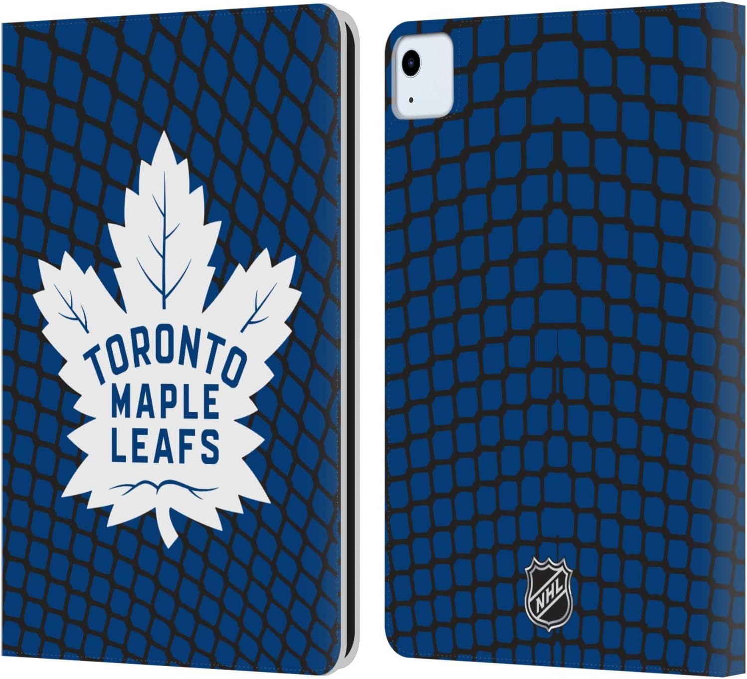 Head Case Designs Officially Licensed NHL Net Pattern Toronto Maple Leafs Leather Wallet Case Compatible with Apple iPad Air 11 2020/2022/2024/2025