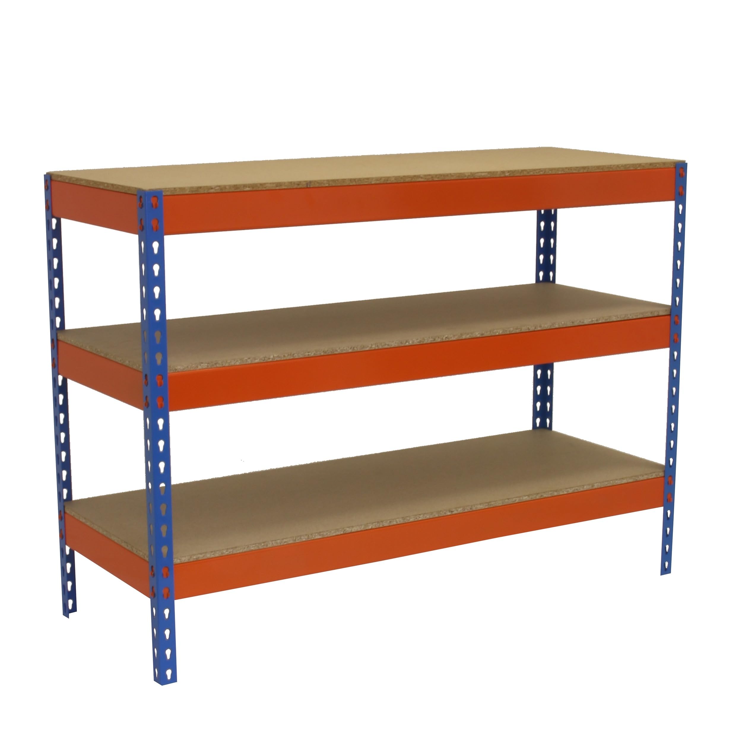 Simon Rack Banco de Trabajo Taller 1500x450 mm - BT Basic | Capacidad Carga 400 kg, Montaje sistema clic, Pintura anticorrosión, Azul/Naranja
