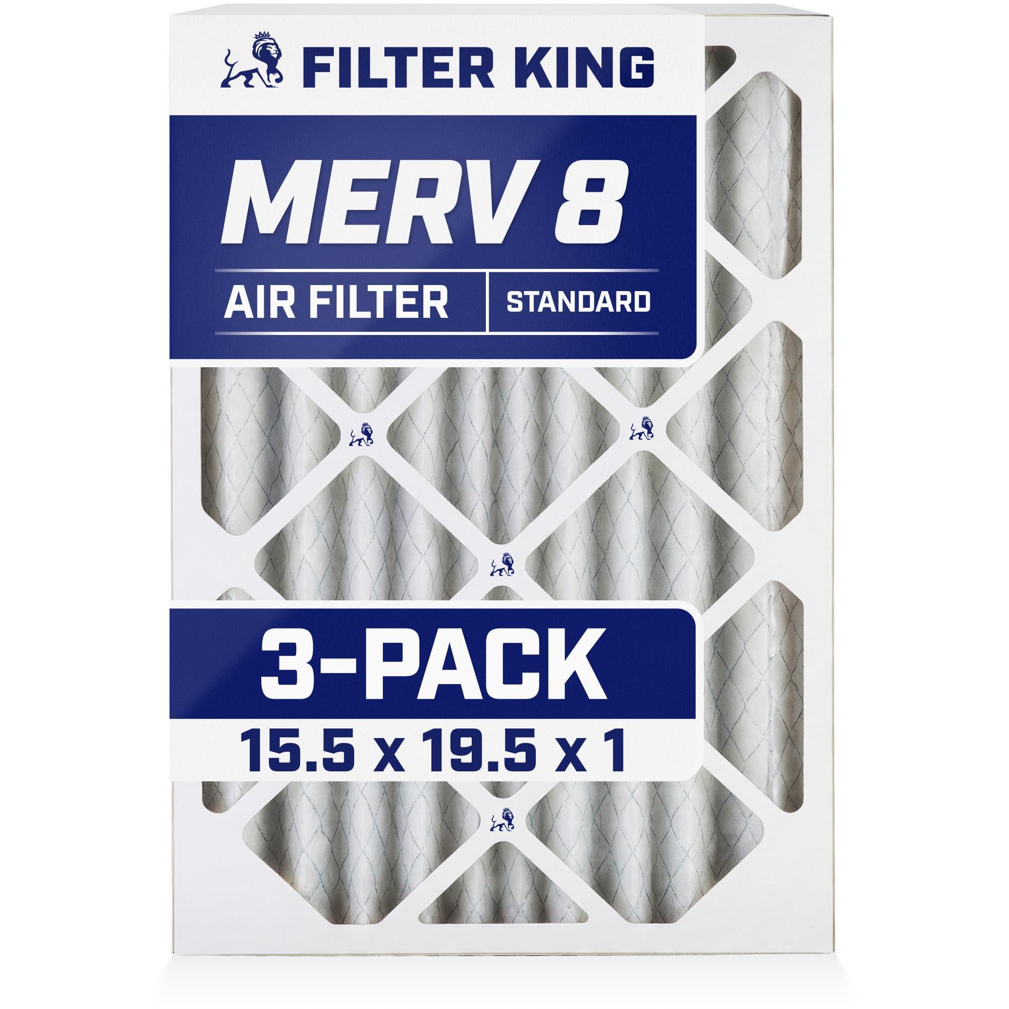 Filter King 15.5x19.5x1 Air Filter (MERV 8) (3-Pack) Dust