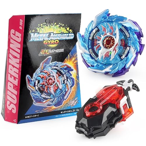 Bey Battling Tops Burst Blade Battle Set, B-184 String Launcher Left Right Spin Gyro B-160 Booster King Helios Gaming Top Juguetes para niños de 5 a
