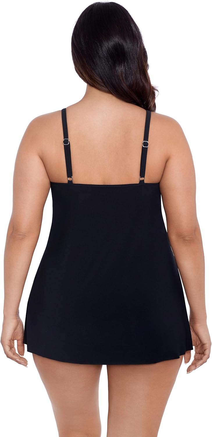 Womens Assymetrical Tier Emelia Swim Dress with Tummy Control Underbody - Image 3