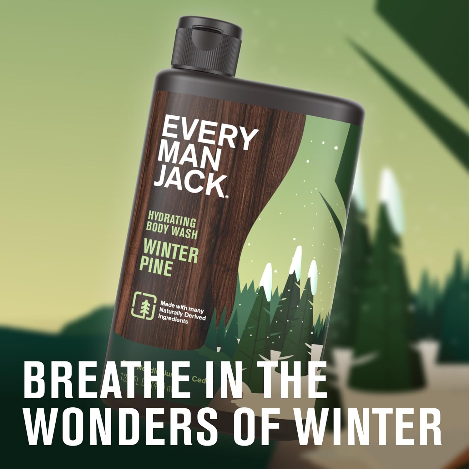 Every Man Jack Hydrating Body Wash - Winter Pine - Deeply Clean with Glycerin + Naturally Derived Ingredients - 13.5 oz (2 Pack) - Image 2