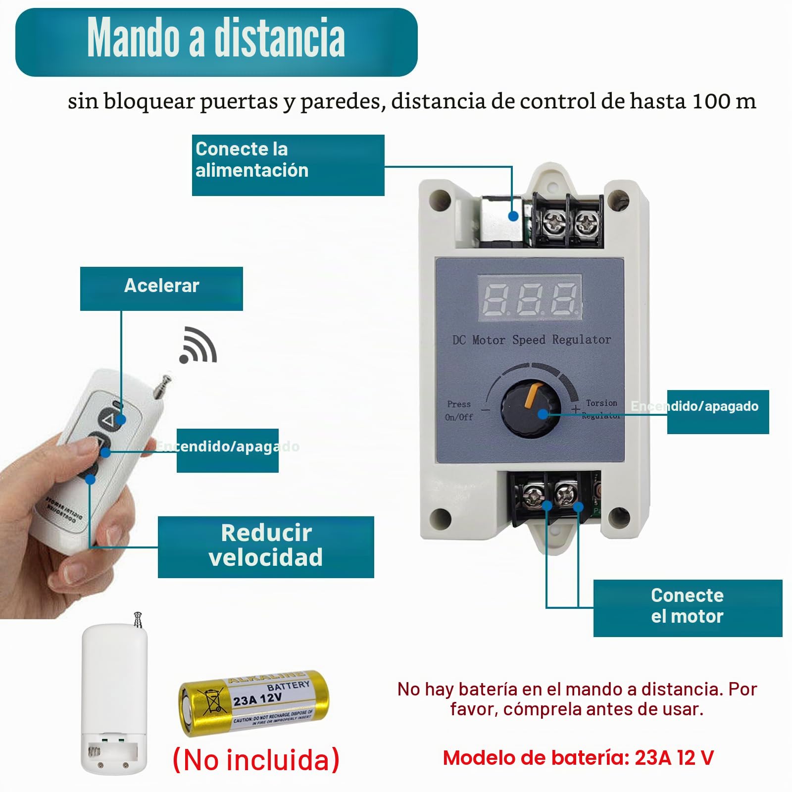 Motor de pistón lineal DIY 24 V 120 RPM Hub 30 mm-150 mm Motor telescópico ajustable con regulador de velocidad, ventosa y mando a distancia