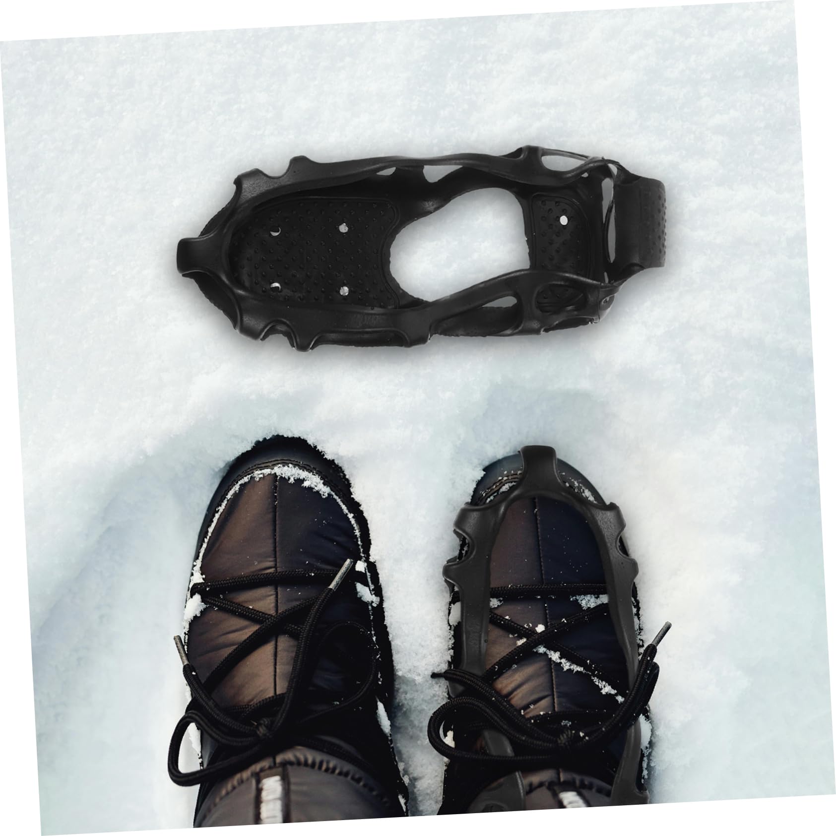 Hemobllo Ramponi Antiscivolo per Scarpe Chiodi per Scarpe Chiodate 12mm, Tpe, 24 Denti, per Pesca nel Ghiaccio e Alpinismo