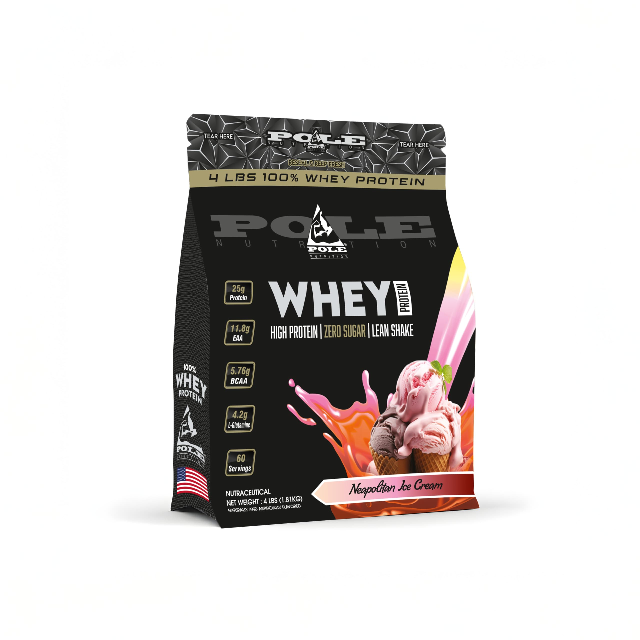 Pole Nutrition Whey Protein | 4 Lbs (1.81 kg) | High Protein, Zero Sugar Lean Muscle Shake | Fast Recovery & Muscle Growth (4 lbs, AMERICAN BANANA SPLIT) — Amazon image 11