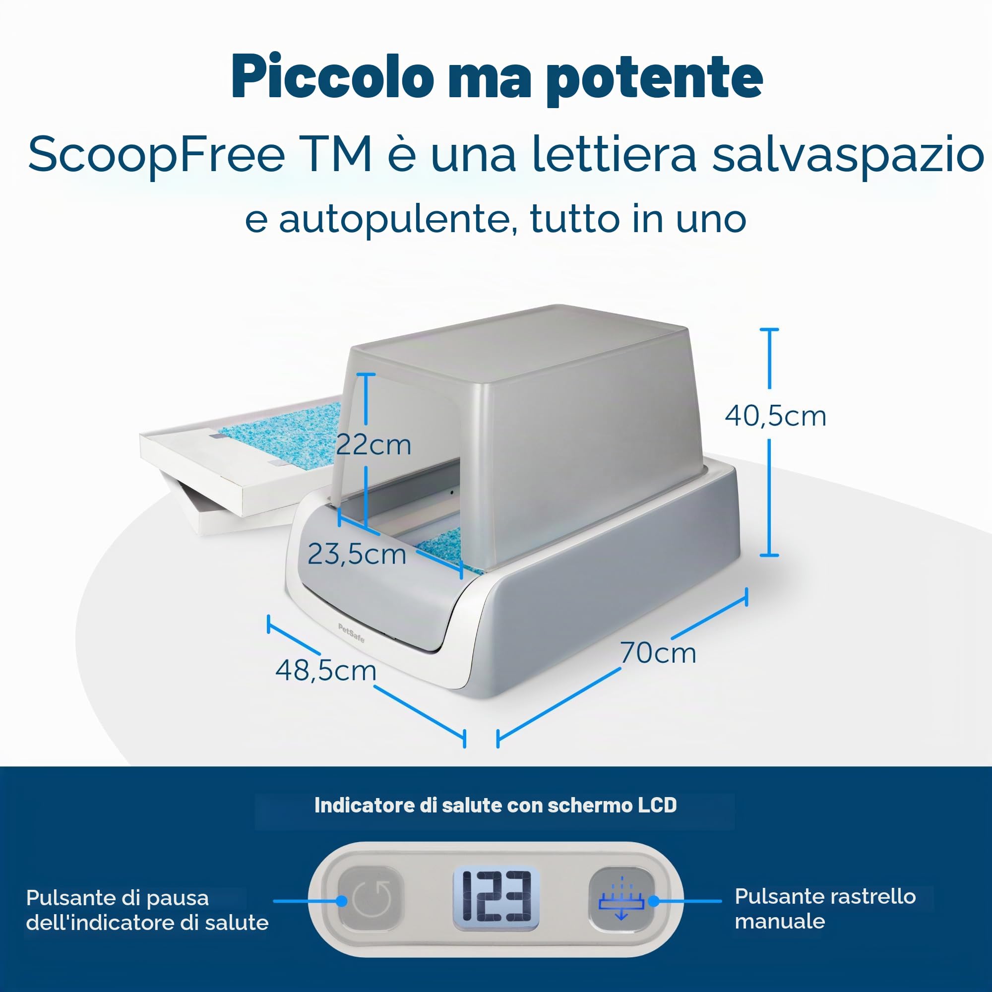 PetSafe ScoopFree - Lettiera Autopulente Coperta per Gatti, Seconda Generazione - Nessuna Paletta, Privacy, Monitoraggio della Salute | Rastrello automatico, privacy, monitoraggio della salute