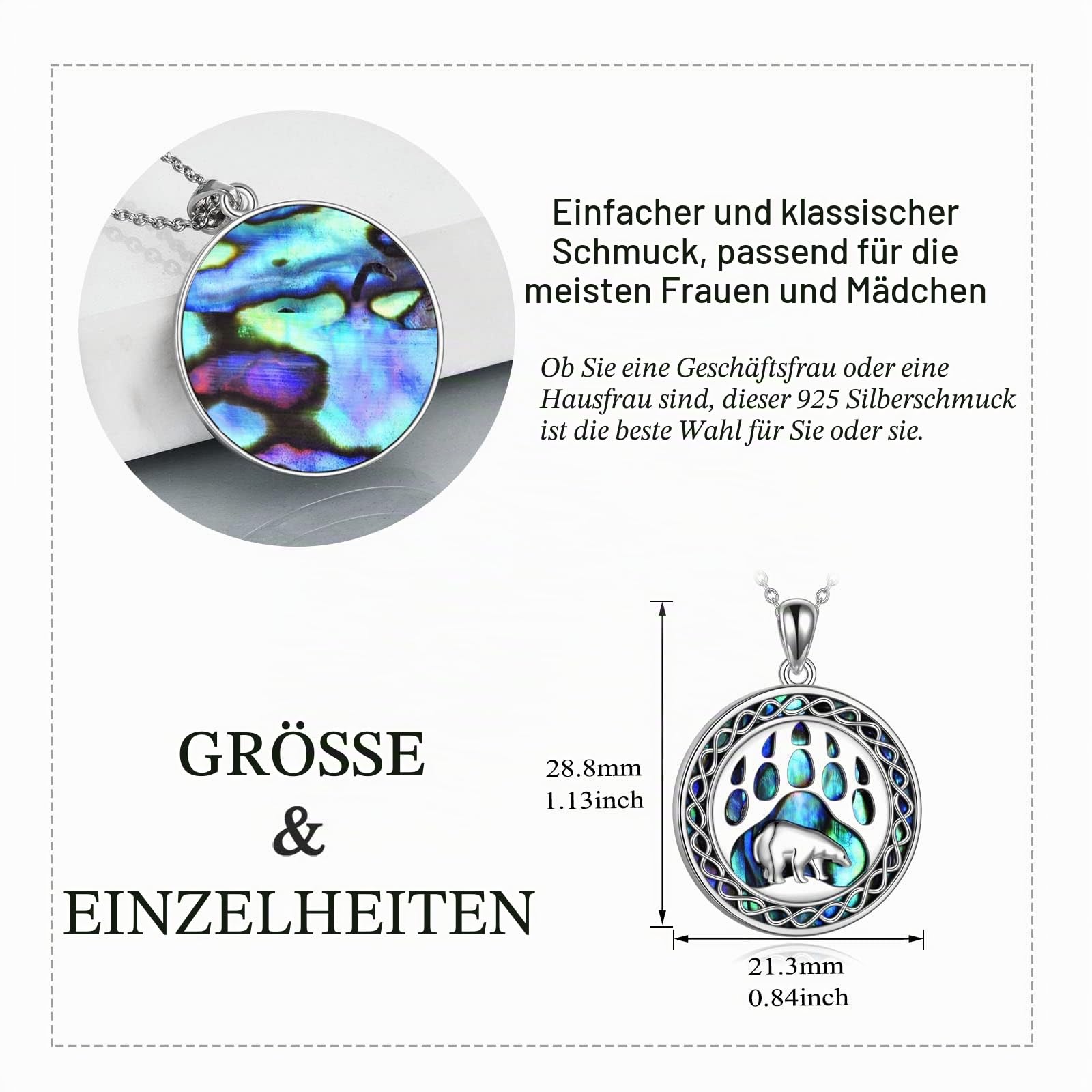 YAFEINI Drachen/Phönix/Wolf/Hund/Bär Halskette Sterling Silber Keltischer Knoten Anhänger Kette Schmuck Geschenke für Damen Mädchen