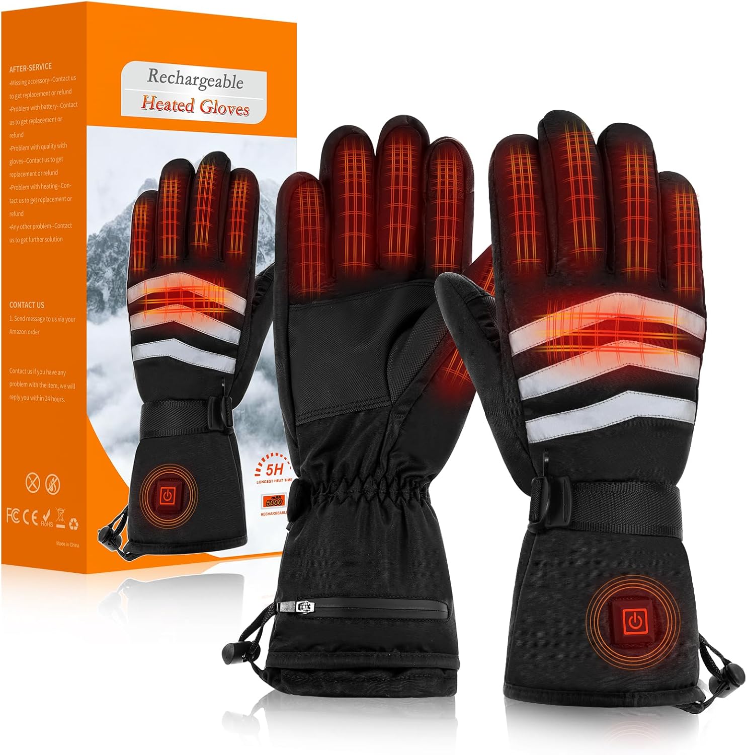 Biupky Heated Gloves for Men Women, Gloves for Women Men Cold Weather