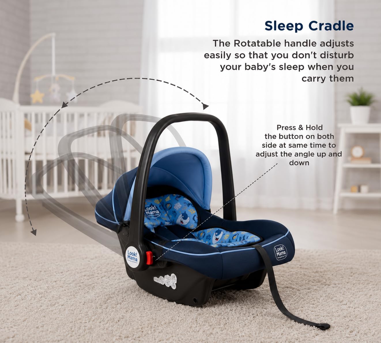 MEDITIVE Look Mama Baby Carry Cot - 4 in 1 -6