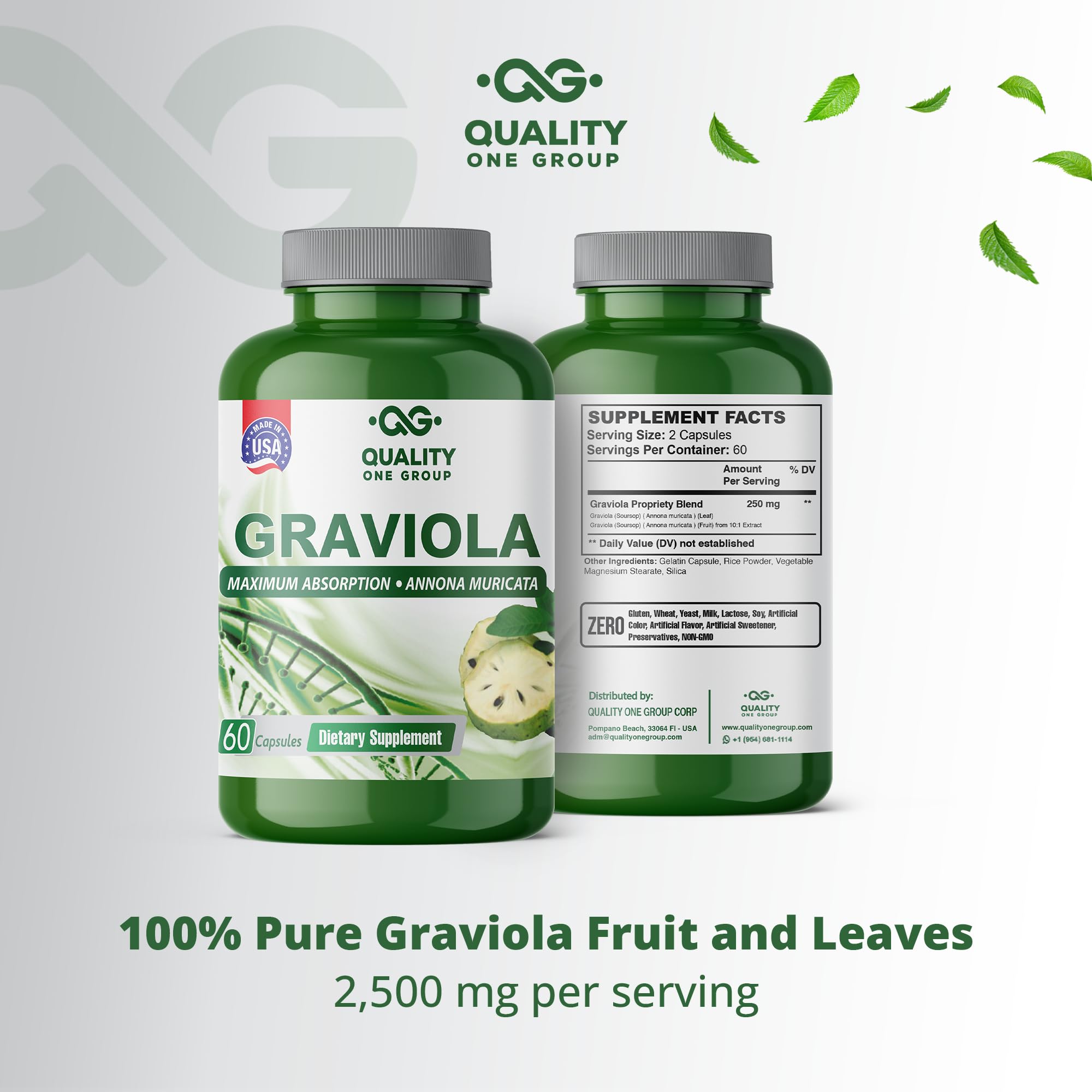 GRAVIOLA MAX - Pure Graviola Extract Supplement - Soursop (Annona muricata) - Immune System Booster & Antioxidants in Each Capsule of Pure Graviola — Amazon image 5