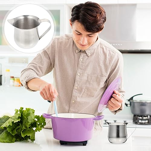 Miniatura 5 de Hemoton 2 piezas de crema en forma de campana, 3 onzas, taza de vertido de espresso, jarra de acero inoxidable, acabado espejo, mini jarra de acero