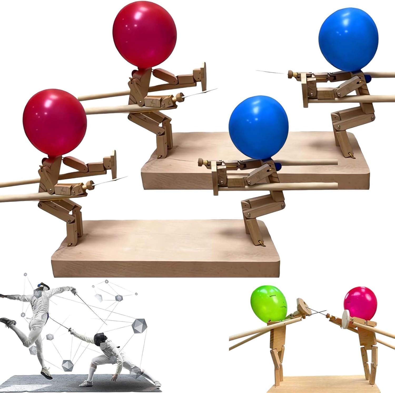 Amazon Wooden Fencing Puppets, Balloon Bamboo Man Battle, Fencing