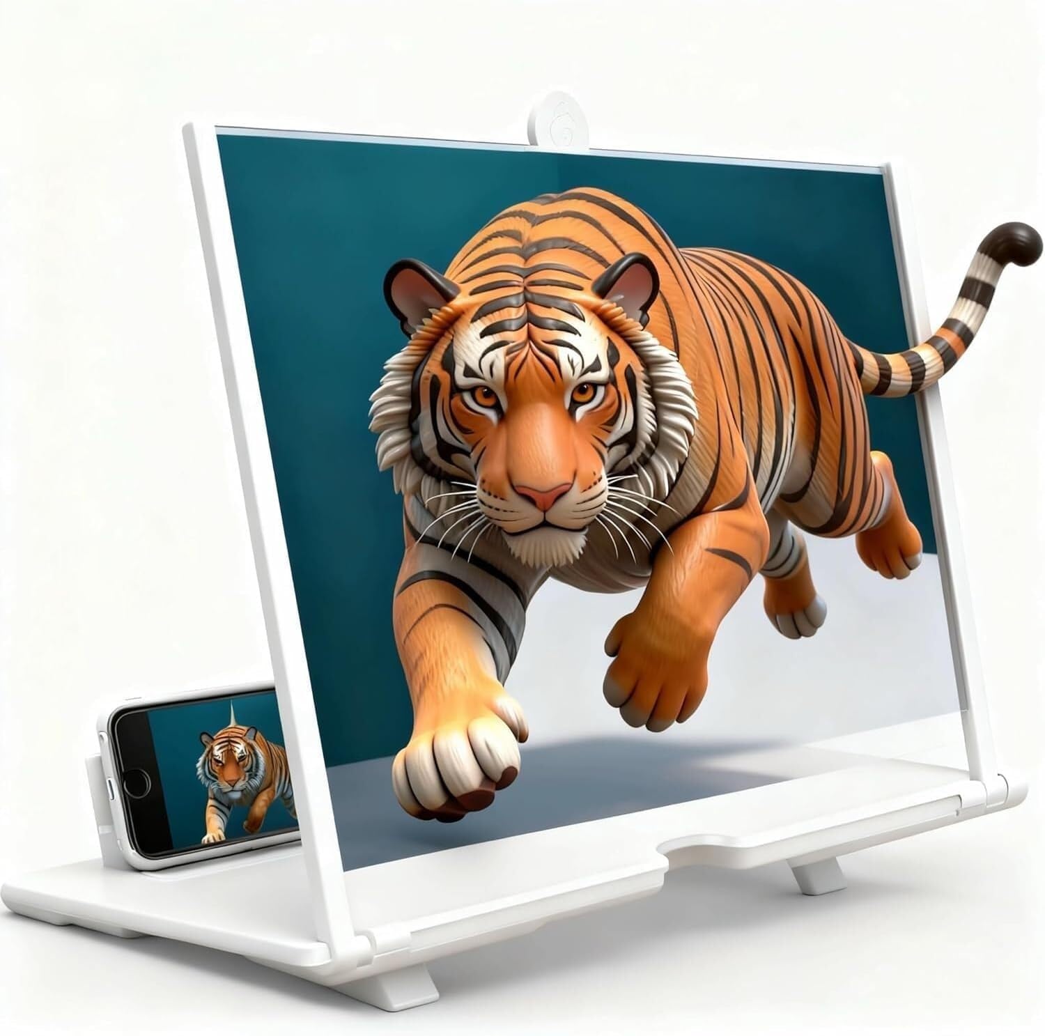 Lupa de pantalla para teléfono celular, lupa de pantalla para teléfono celular, películas, videos y juegos, amplificador de escritorio para personas mayores de lectura (negro, 12 pulgadas