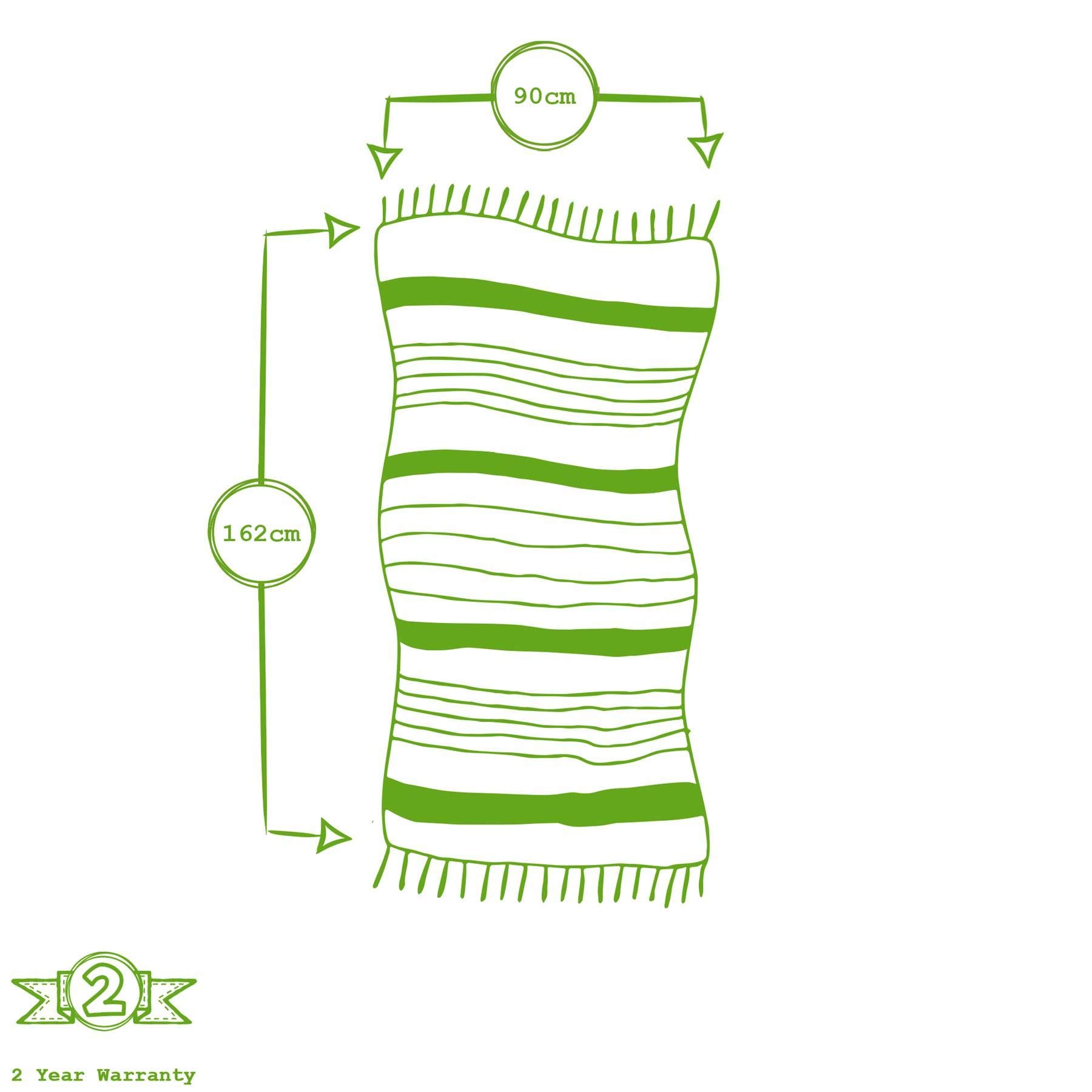 Nicola Spring Serviettes de Bain en Coton Turc de Luxe - Plage légère peshtemal fouta - 162 x 90 cm - Gris/Jaune - Pack de 4