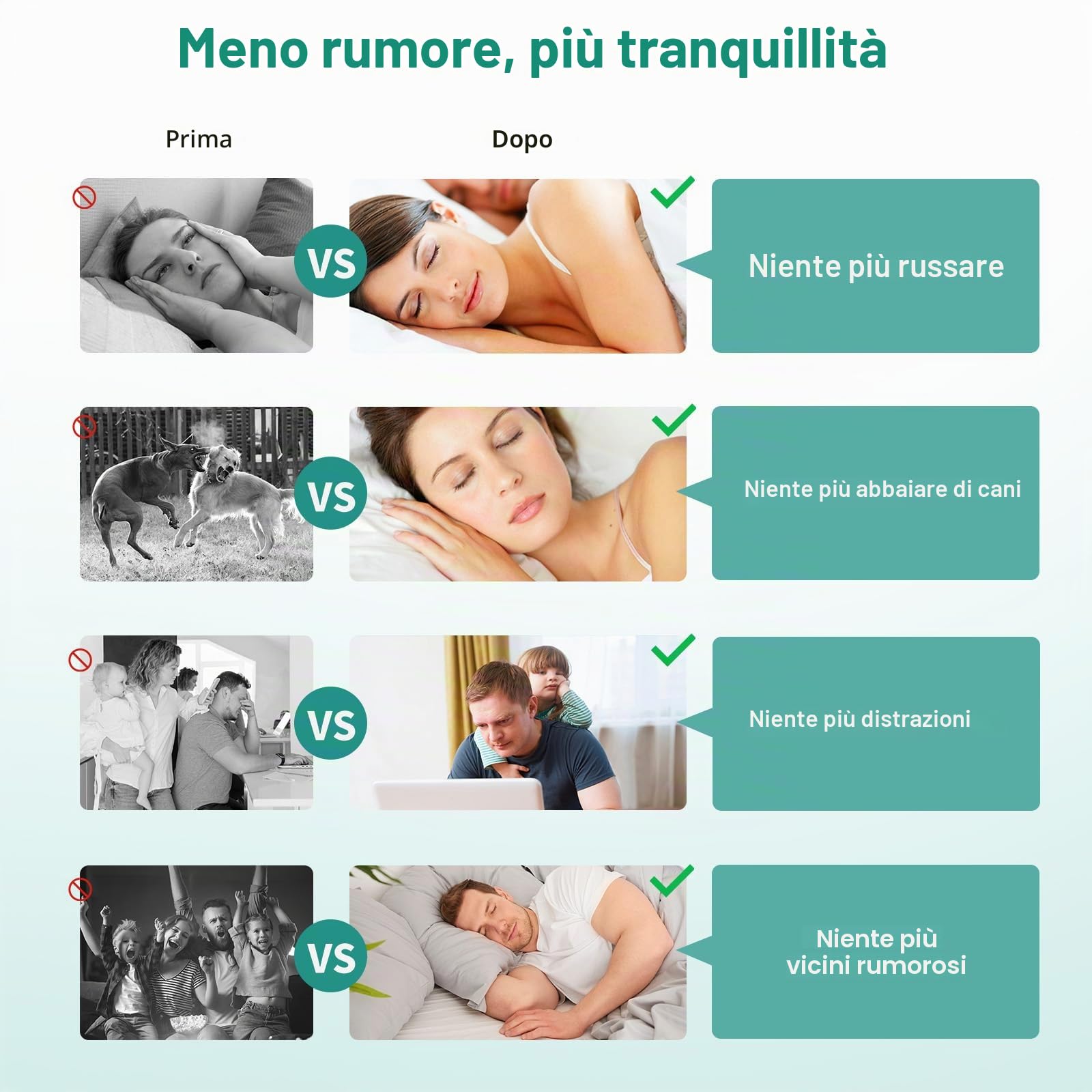 SURFOU Tappi Orecchie Dormire, 60 Paia, Riduzione Rumore 38 dB, Riutilizzabili e Confortevoli, Ideali per Russare, Studio, Viaggio, Moto, Ufficio, Dormitori Laterali, Turchese
