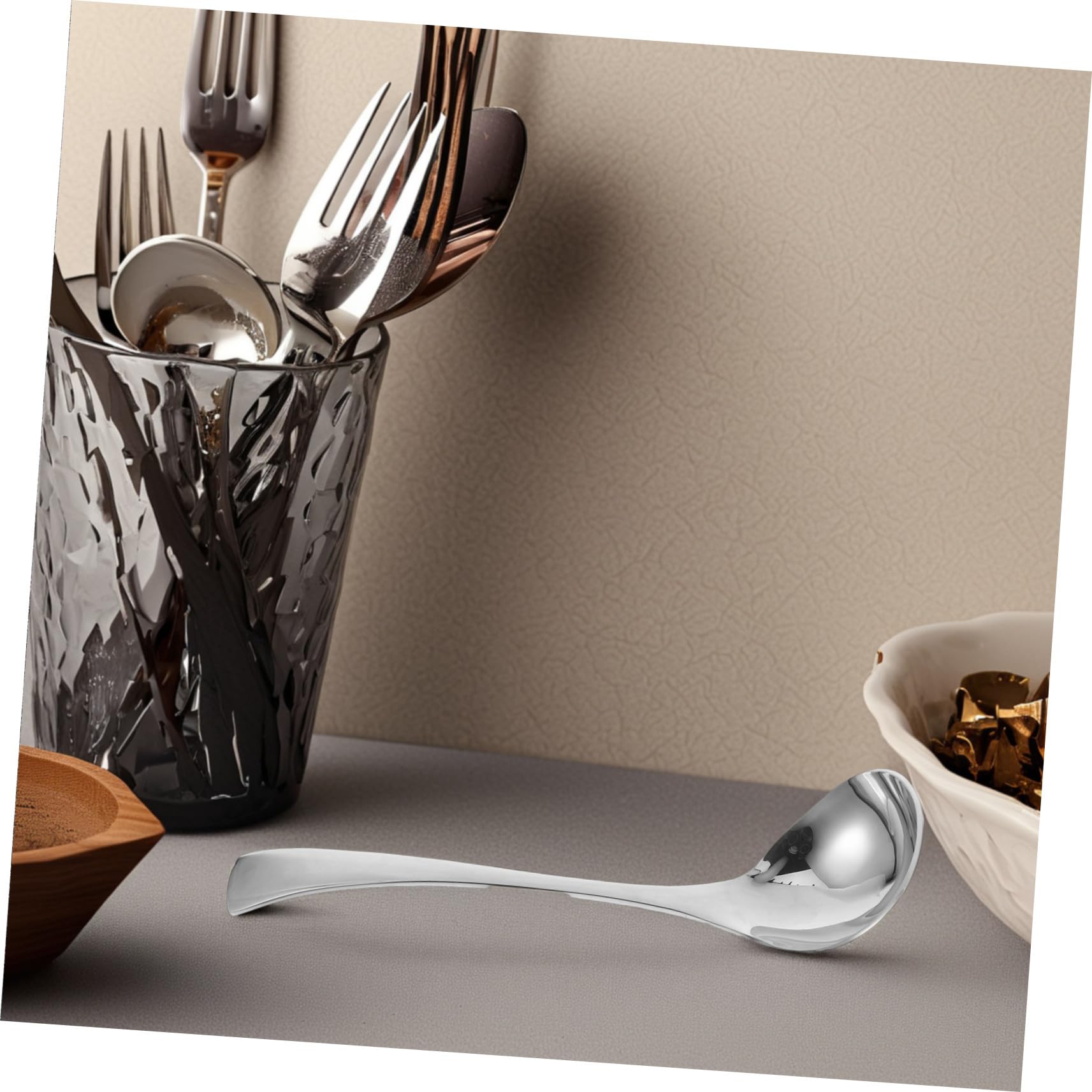 2 piezas Cucharones de Acero Inoxidable Mango Resistente Cucharón para Servir Sopas Salsas y Guisos Utensilios de Cocina Duraderos para Restaurante Aptos para Lavavajillas