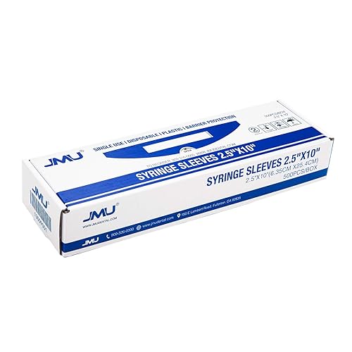 Miniatura 9 de JMU 500 fundas para jeringa de agua de aire dental con apertura precortada, barrera protectora de plástico transparente desechable, 2.5 x 10