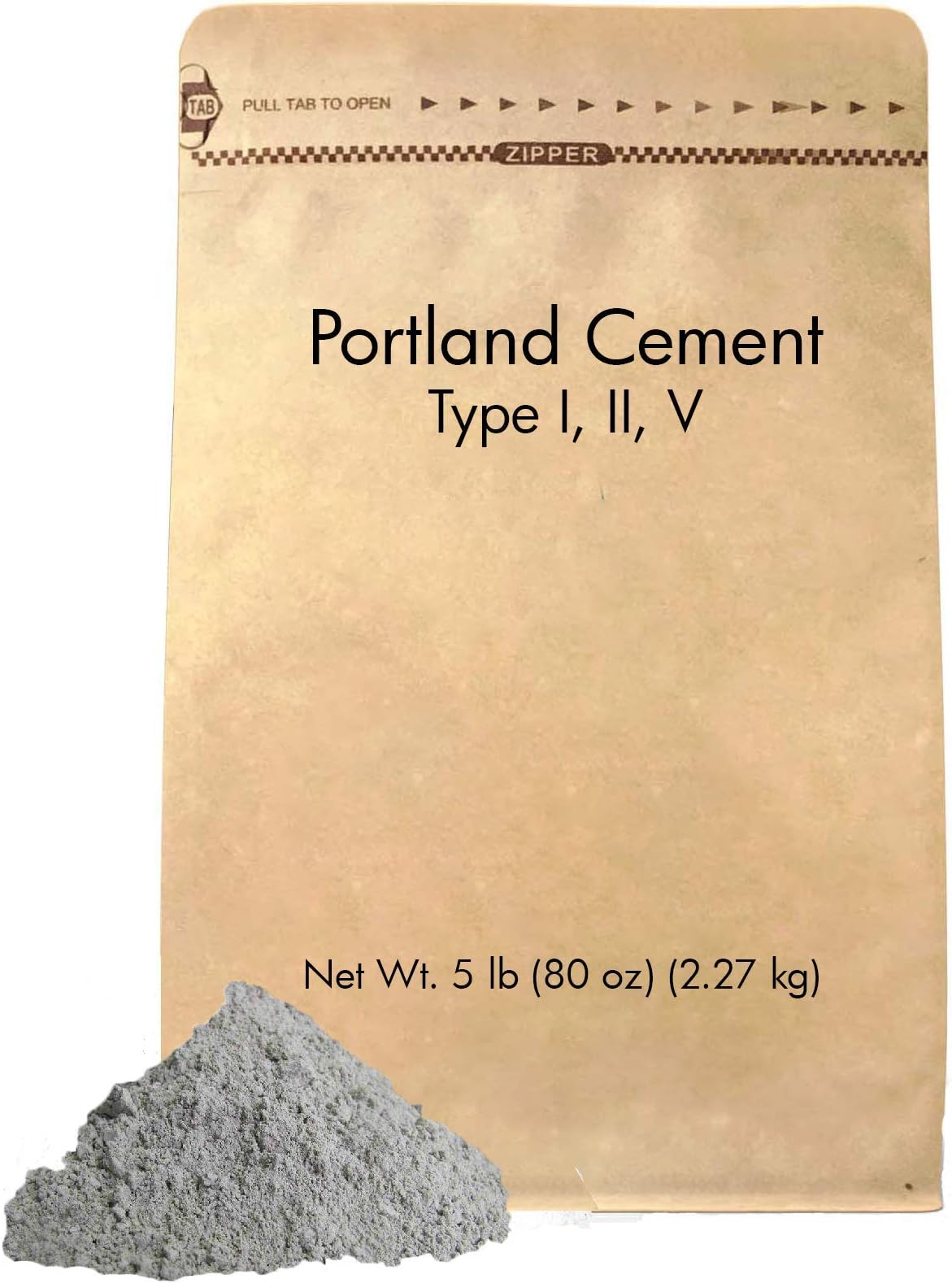 Portland Cement (5 lb.) Eco-Friendly Packaging, Sulfate Resistant, Low Hydration Heat, Type I, II, V