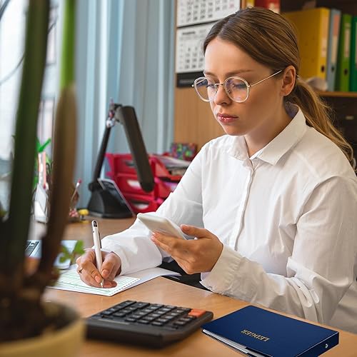 Miniatura 4 de 200 hojas de libro mayor de 5 x 8.5 pulgadas, hojas adicionales de libro mayor de papel para contabilidad, bloc columnar para cuentas comerciales