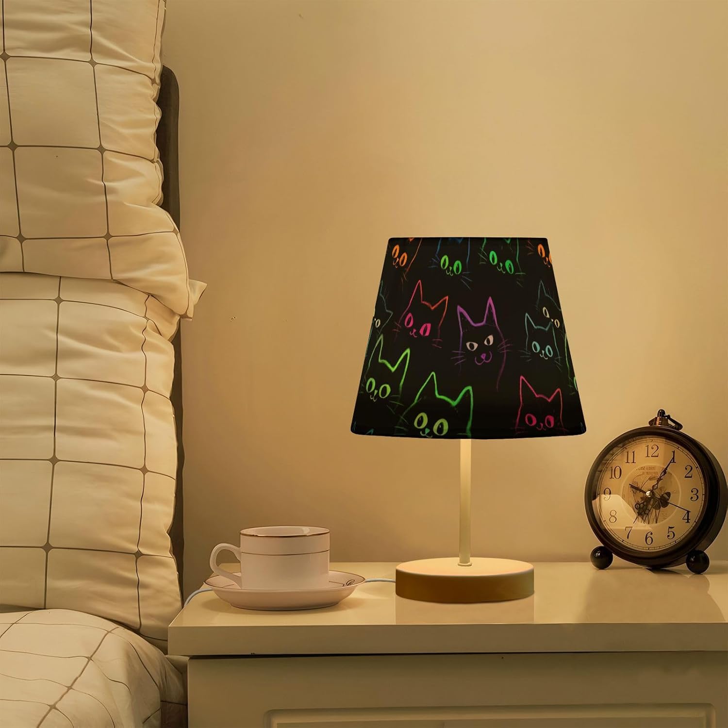 Cute Cat Colorful Funny Table Lamp Bedside Lamps LED Night Light with USB Charging Port Dimmable for Bedrooms, Living Rooms,Kids Room, Study Rooms, Offices, Dorm