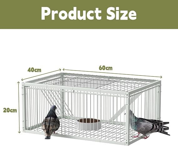 Pigeon Trap Cage with One-Way Entry(4 Doors), Bird Catching Cage, Auto Trap PigeonCage with Escape-Proof Design, BirdCage for Racing Doves Parrot, for Outdoor and Indoor, 60x40x26cm | Auto Trap Pigeon Cage with Escape-Proof Design, Bird Cage for Racing Doves Parrot, for Outdoor and Indoor, 60x40x26cm