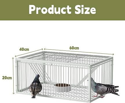 Pigeon Trap Cage with One-Way Entry(4 Doors), Bird Catching Cage, Auto Trap PigeonCage with Escape-Proof Design, BirdCage for Racing Doves Parrot, for Outdoor and Indoor, 60x40x26cm | Auto Trap Pigeon Cage with Escape-Proof Design, Bird Cage for Racing Doves Parrot, for Outdoor and Indoor, 60x40x26cm