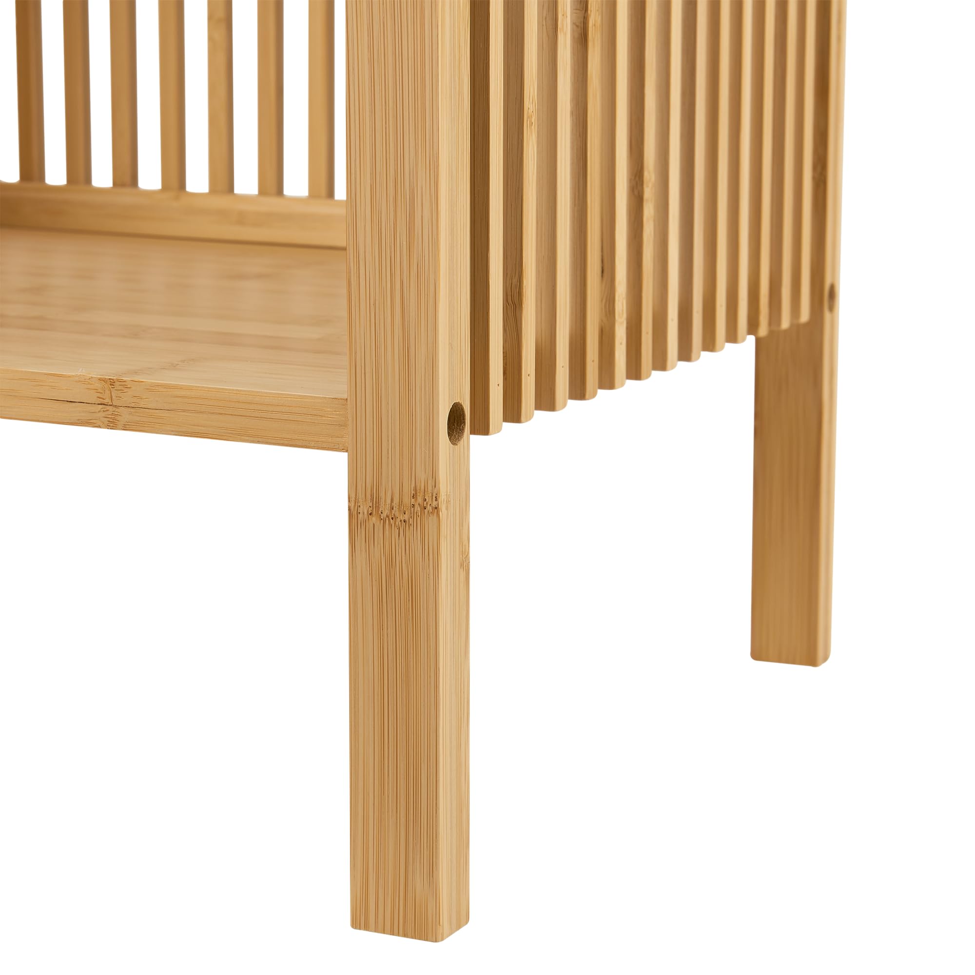 [en.casa] Beistelltisch 2er Set Varde Wohnzimmertisch 50 x 39 x 33 cm Nachttisch Sofatisch Nebentisch Kaffeetisch mit Ablagefach Bambus Naturfarben