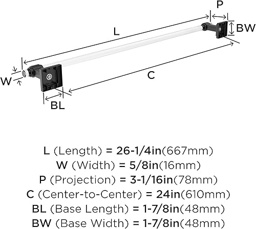 Vista 77 de Amerock BH36062CG10 - Toallero de mano Glacio de 5-7/16 pulgadas de longitud para pared de baño y cocina pequeña, accesorios de baño Transparente