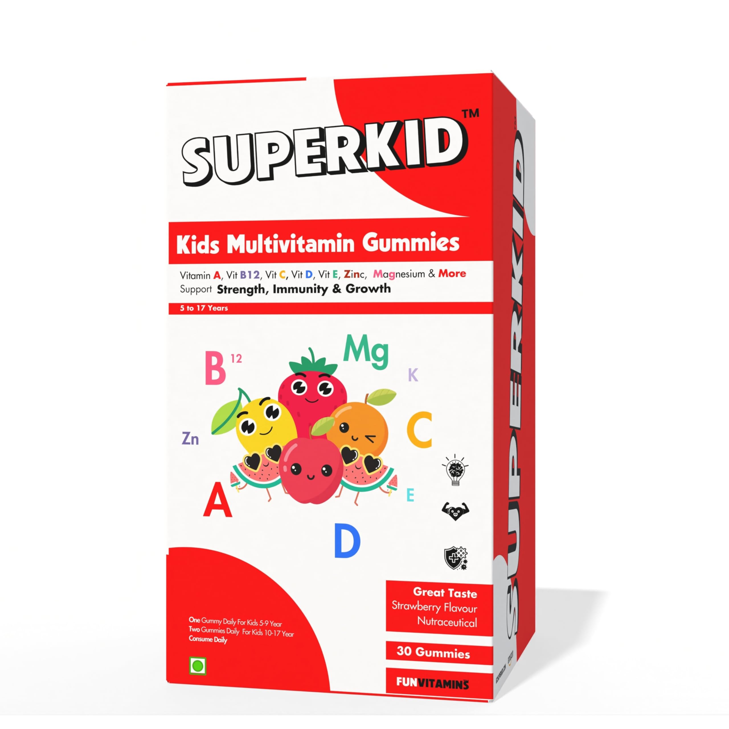 SUPERKID Growth Multivitamin Gummies For Kids | Rich In Vitamin A, B12, C, D, E, Zinc & More Nutrients Support Wholistic Growth, Immunity, Eye Health, Bone Density, Brain Development | Allergens Free, USFDA Certified, 100% Veg - Vegan (B0D4LYCJ5Q) Amazon Price History, Amazon Price Tracker