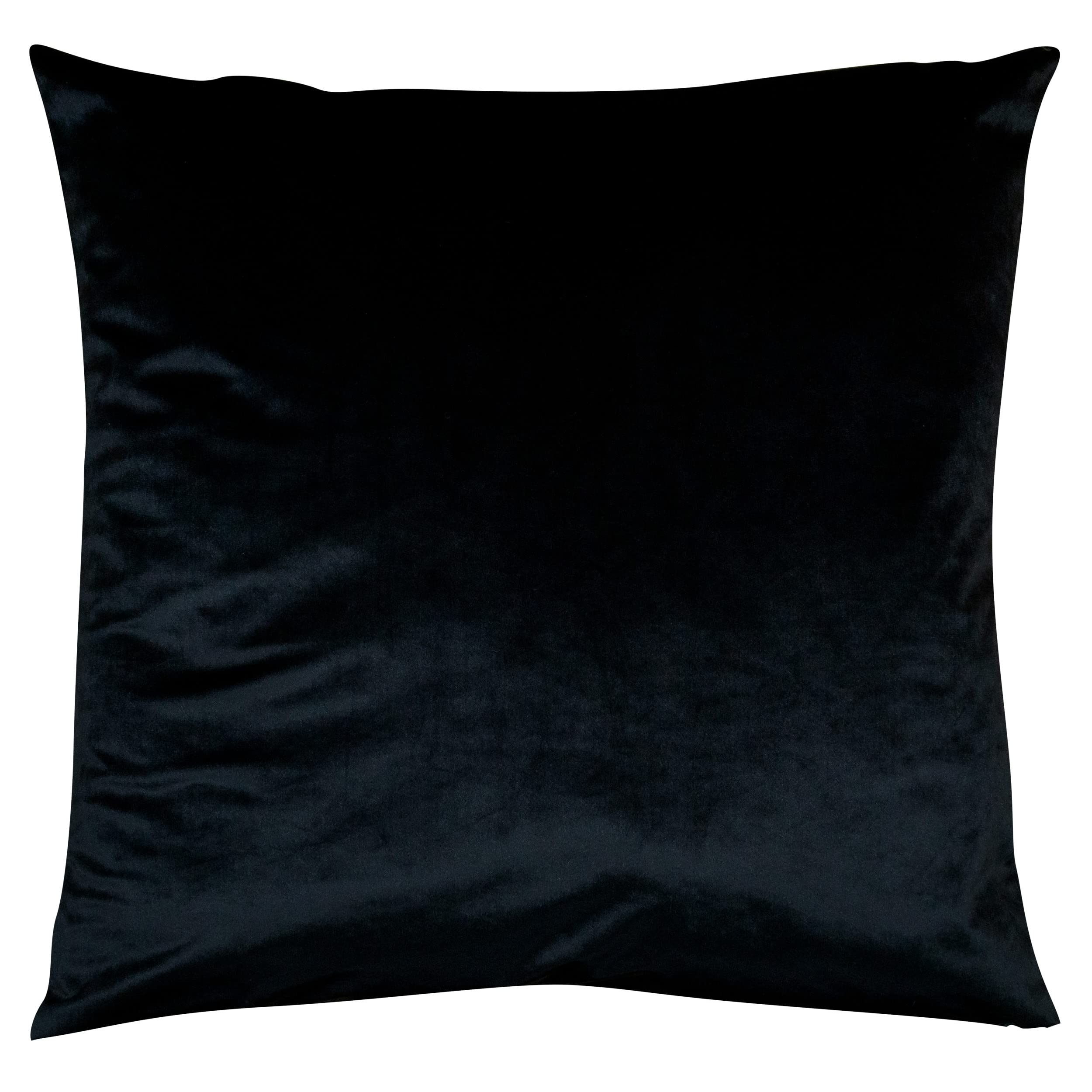 Linen Loft Black Bella Plain Velvet Extra-Large Cushion Cover. Supersoft Velvet Chenille. Modern And On-Trend Home Accessory. 23X23 Xl Square Cushion Cover Only.