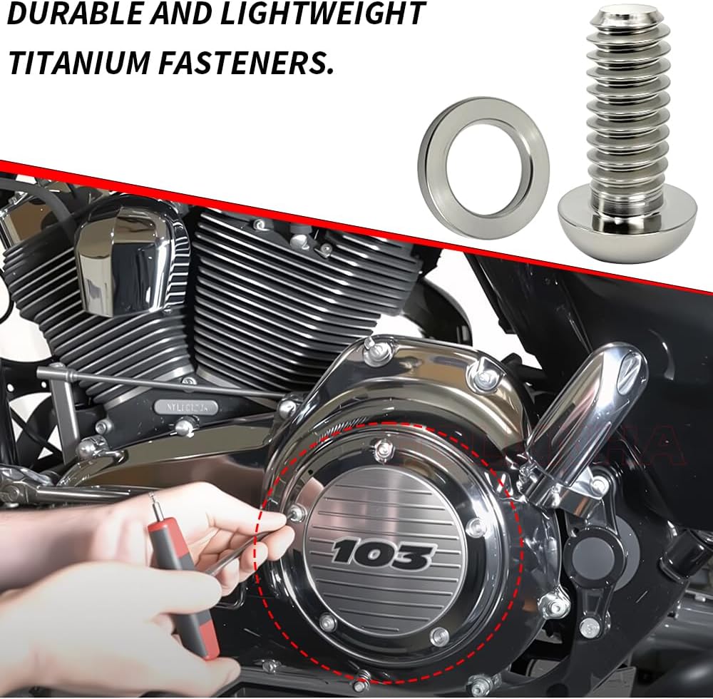 Titanium Clutch Primary Cover Bolt Kit for Fat Bob, Softail, Road King, Fat Boy, Deluxe OEM #1062 4813A 1755