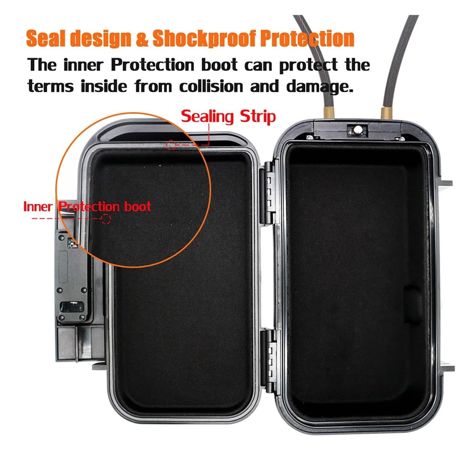 Securi Caja Fuerte - Cassaforte portatile da viaggio, impermeabile, con serratura a chiave e maniglia rimovibile, ideale per oggetti di valore e documenti (trasparente)