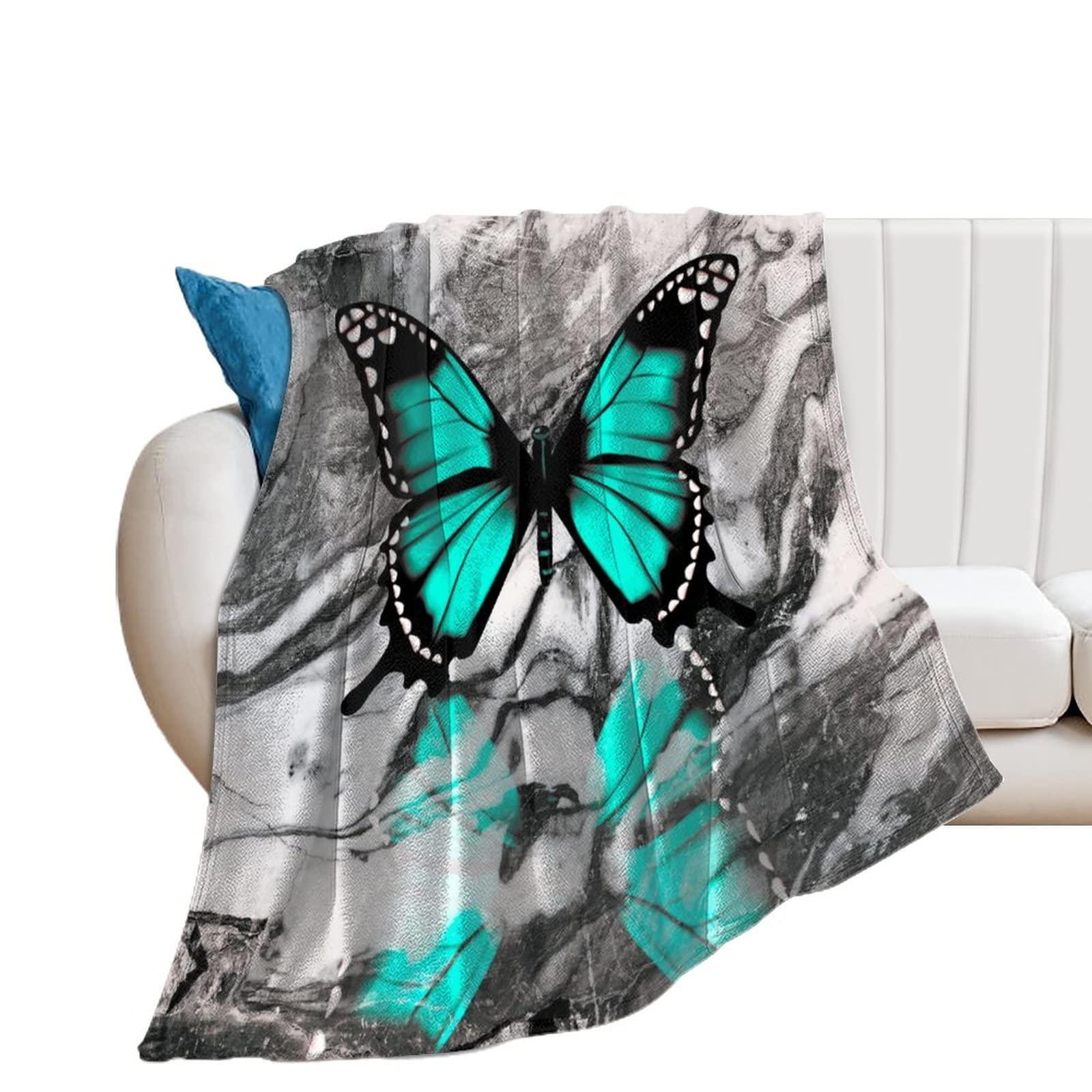 Couverture polaire papillon jeté de canapé et plaid de lit 130x150