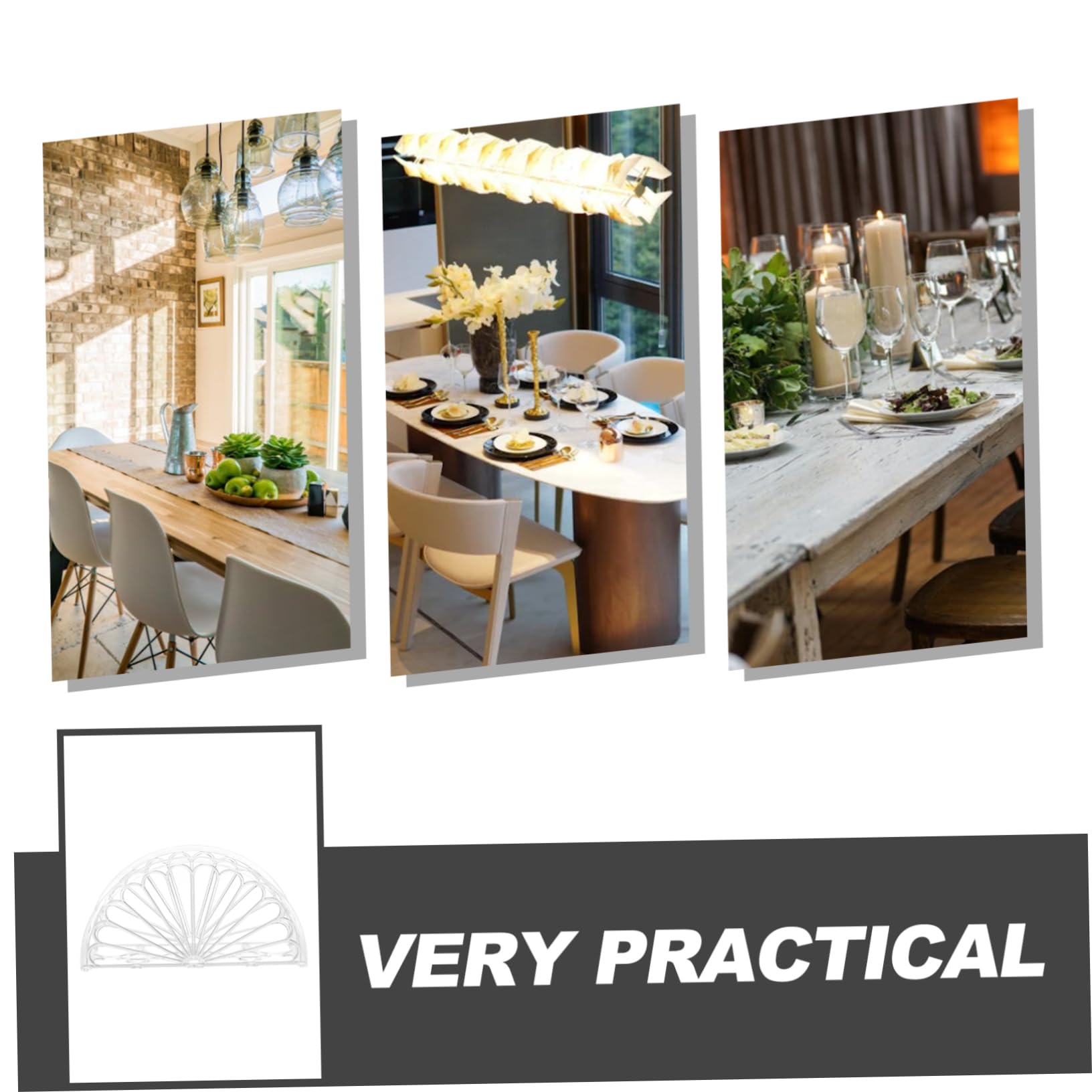 LABRIMP Servilletero Decorativo Semicircular para Mesa de Cocina y Comedor, Diseño Creativo en Ps Superficie Suave, Paquete de 6 Unidades Versátiles y Funcionales
